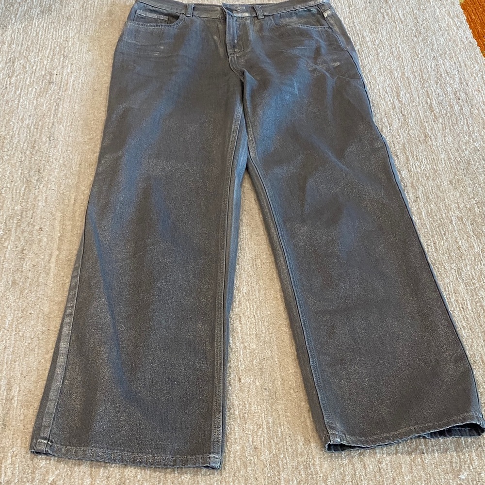 Size 8 Esqualo Silver Shimmer Jeans